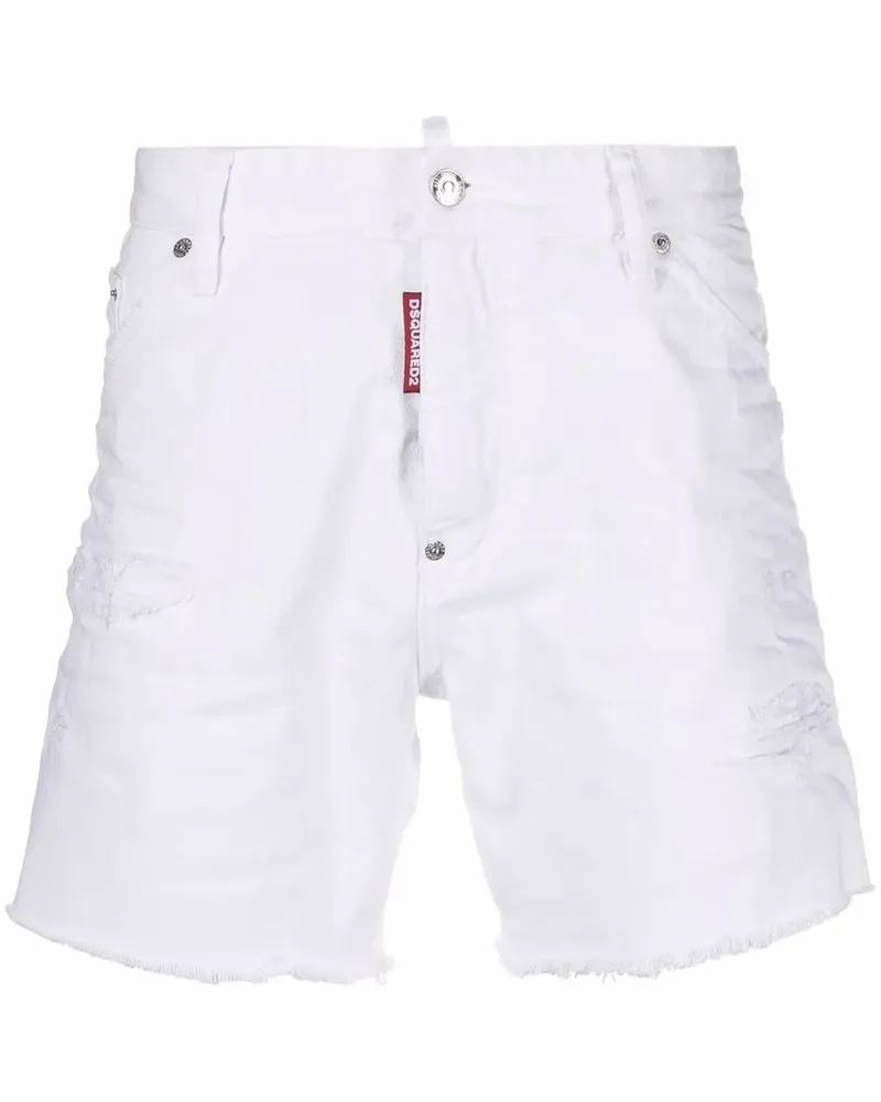 Dsquared2 Schmale Jeans-Shorts - Weiß Weiß