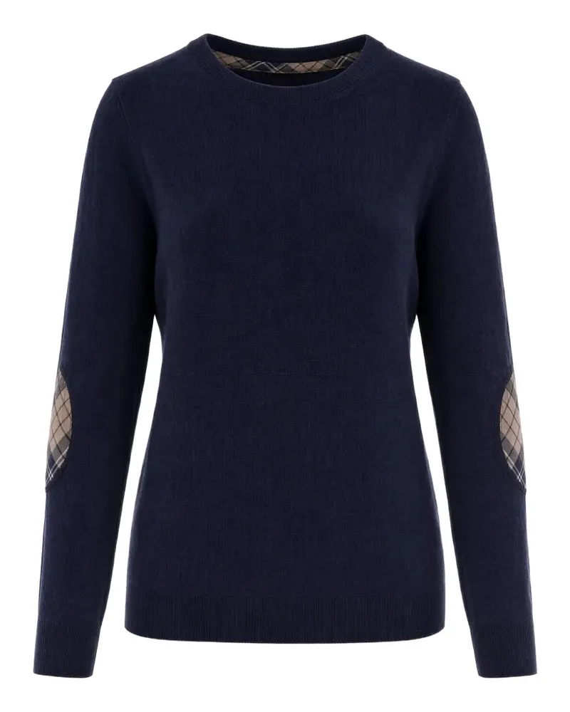 Barbour tartan-patch sweater - Blau Blau