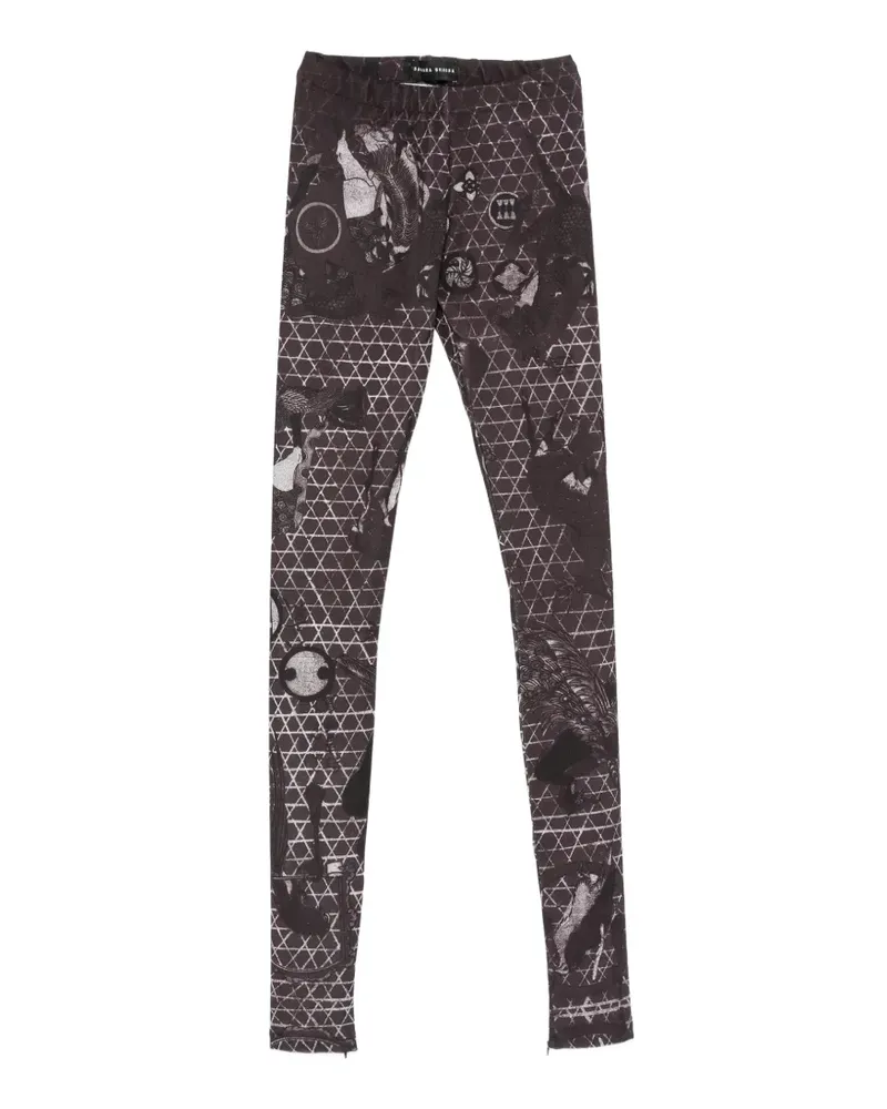 Barbara Bologna graphic-print zip-cuff leggings - Schwarz Schwarz