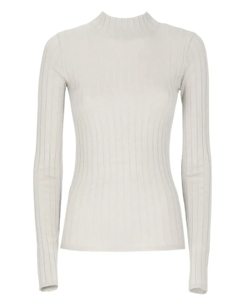 Brunello Cucinelli Gerippter Lurex-Pullover - Nude Nude