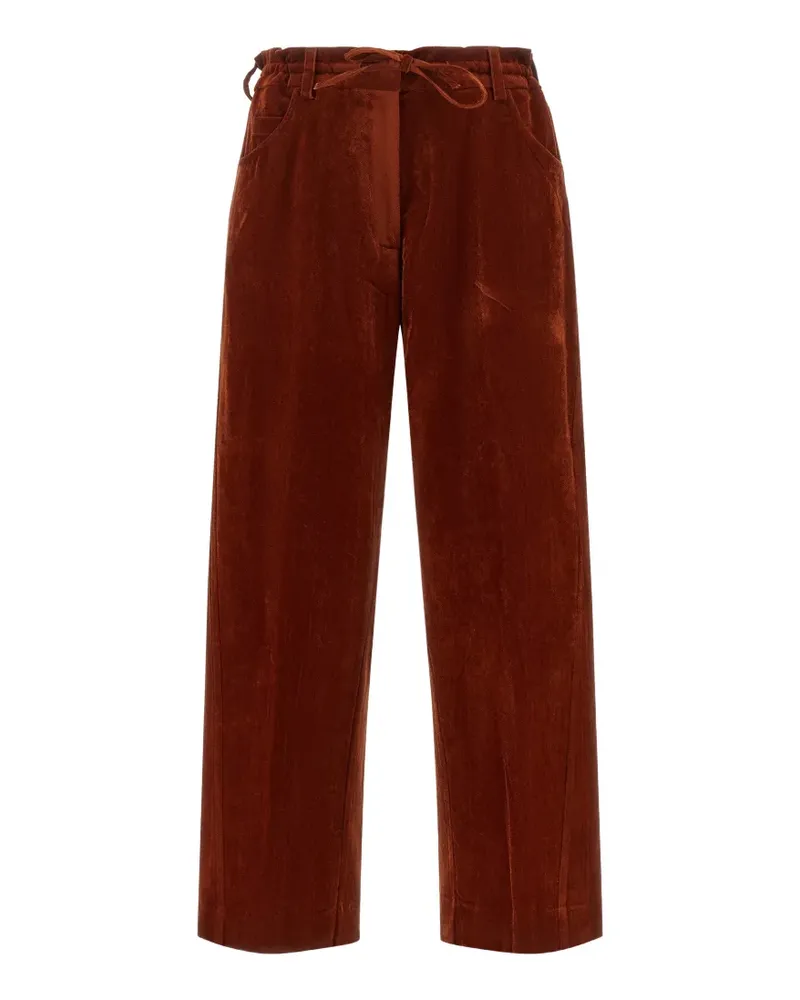 NUDE velvet-finish drawstring trousers - Rot Rot