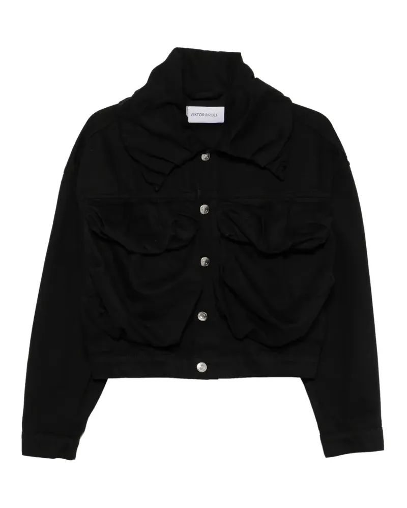 Viktor & Rolf Drapierte Jeansjacke - Schwarz Schwarz