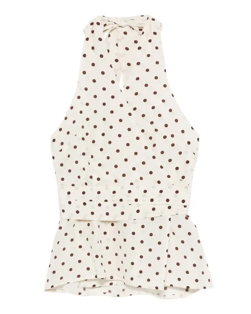 P.A.R.O.S.H. P.A.R.O H. Sbillo Oberteil mit Polka Dots - Nude Nude