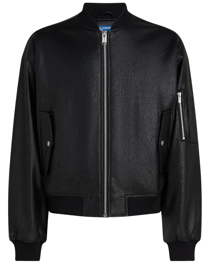 Karl Lagerfeld Bomberjacke mit beschichtetem Finish - Schwarz Schwarz