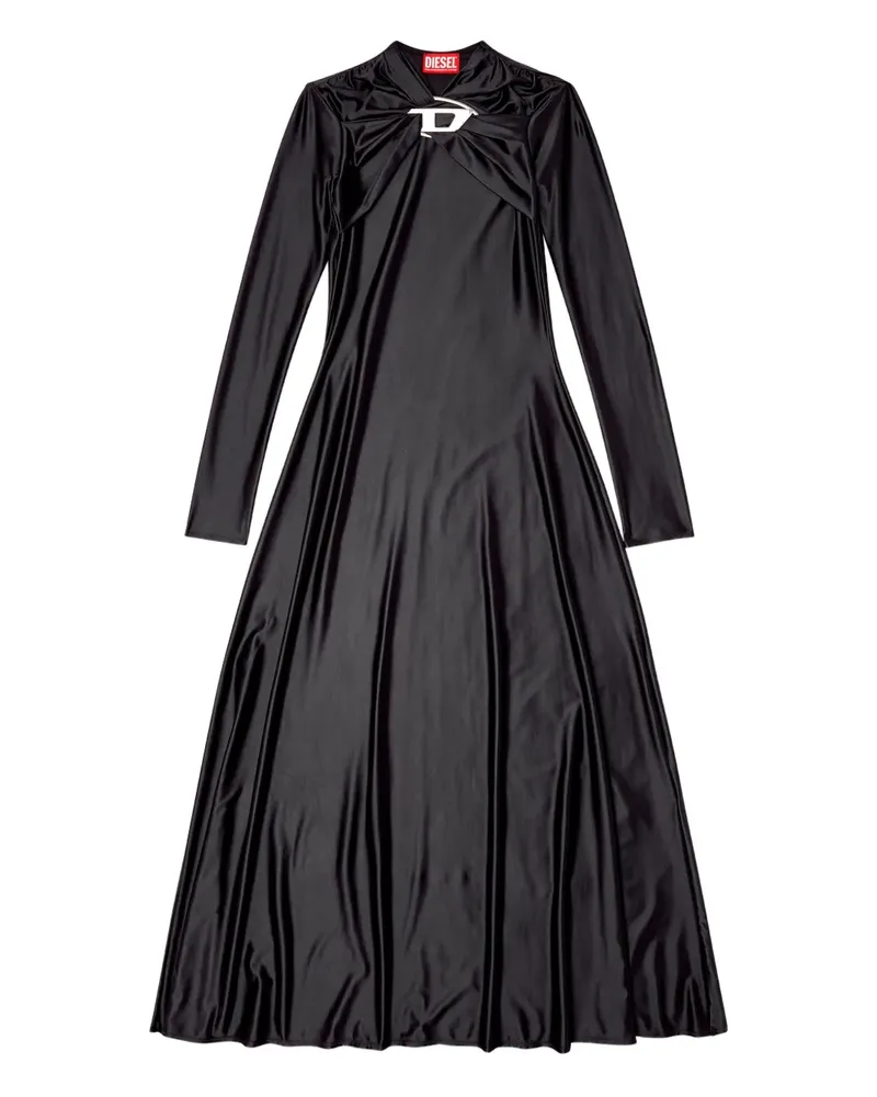 Diesel D-Iamo Midikleid mit verdrehtem Kragen - Schwarz Schwarz