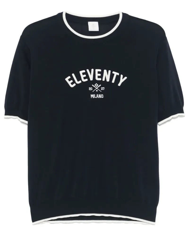 Eleventy Gestricktes T-Shirt - Blau Blau