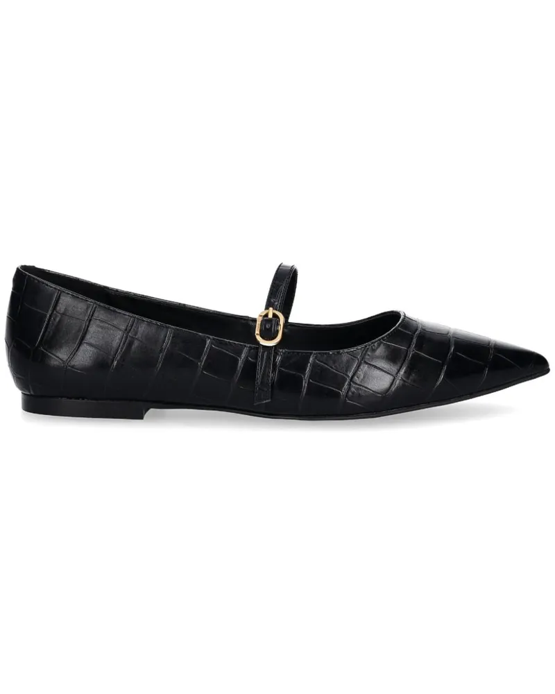 Twin-Set Ballerinas mit Kroko-Optik - Schwarz Schwarz