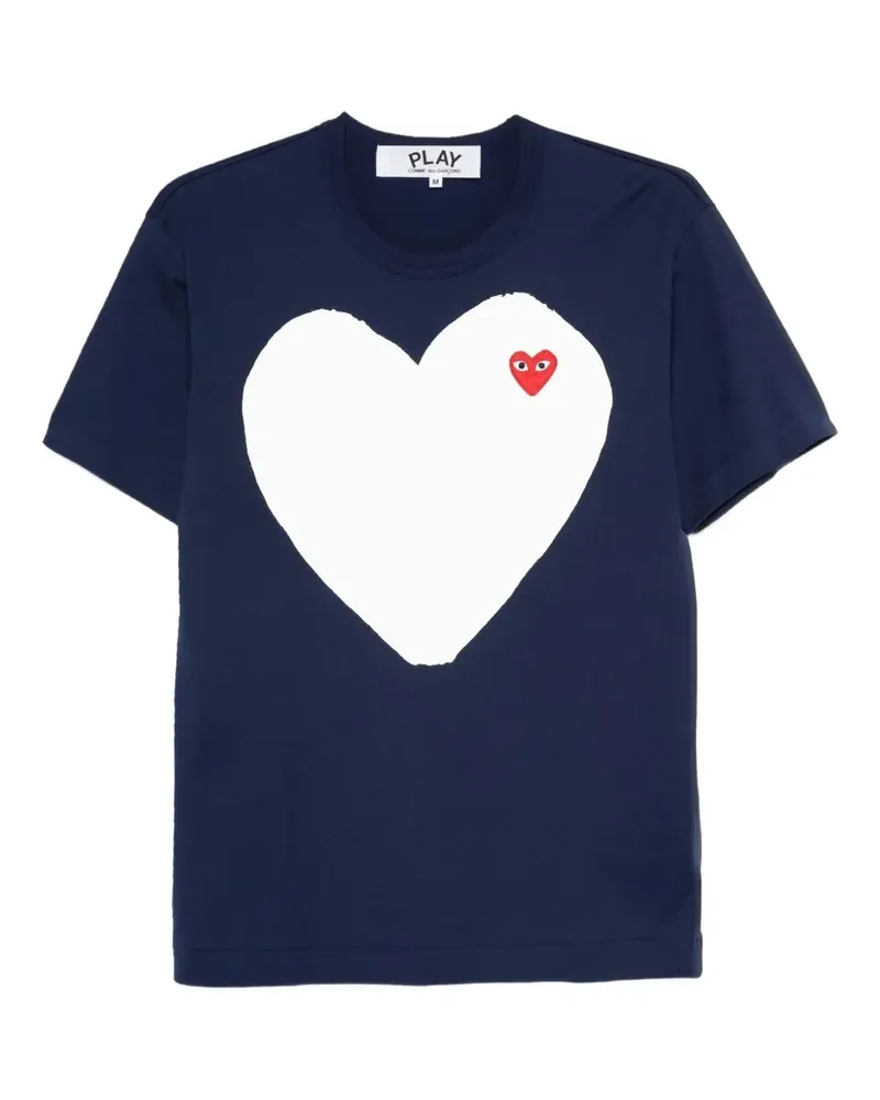 Comme des Garçons T-Shirt mit Herzemblem - Blau Blau