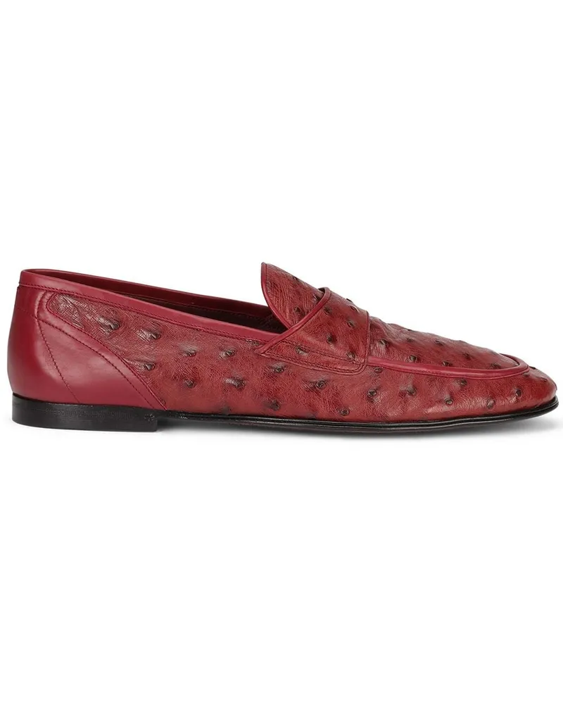 Dolce & Gabbana Strukturierte Slipper aus Leder - Rot Rot