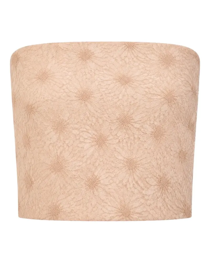 Max Mara floral-lace strapless bustier top - Rosa Rosa