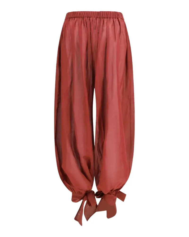 ANDAMANE bow-detail elasticated-waistband trousers - Rot Rot