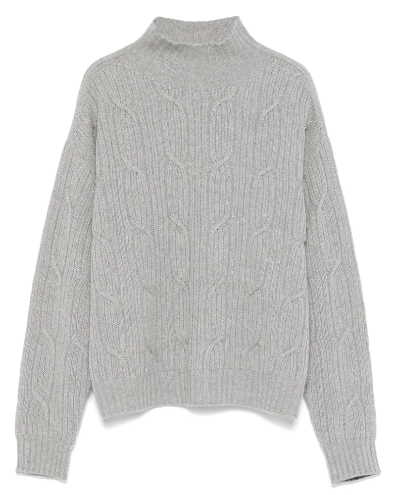 Peserico Pullover mit Zopfmuster - Grau Grau