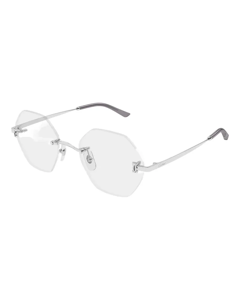 Cartier Brille mit geometrischem Gestell - Grau Grau