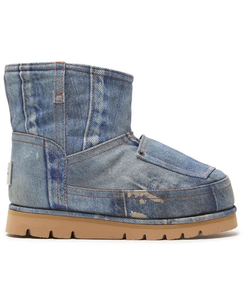 Acne Studios Stiefel mit Jeans-Print - Blau Blau