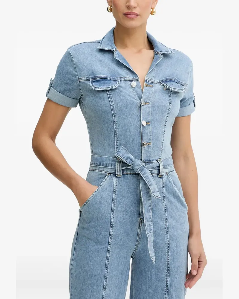 Guess Gürtel-Jumpsuit mit Knöpfen - Blau Blau