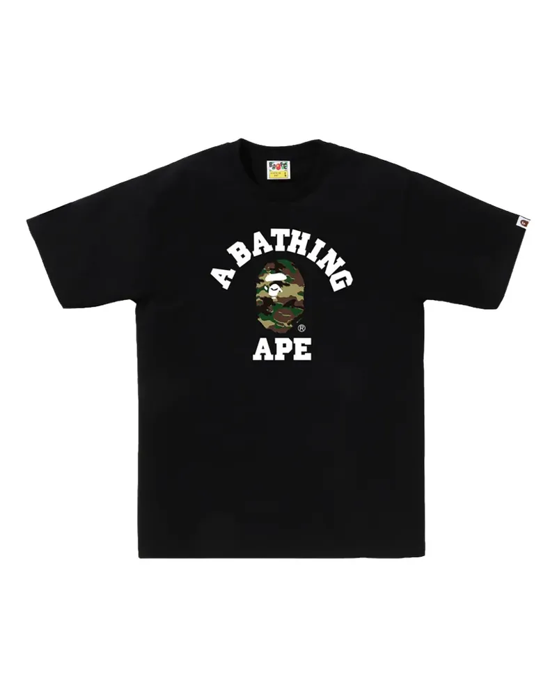 BAPE Glitch Woodland Camo College T-shirt - Schwarz Schwarz