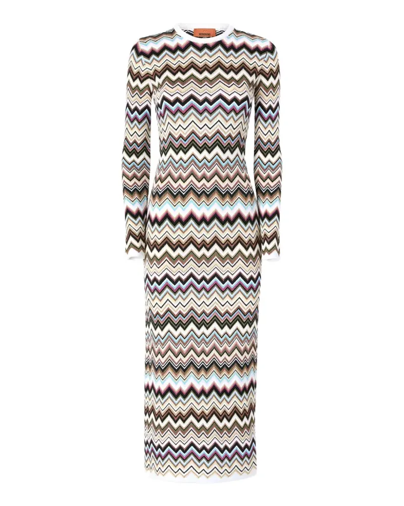Missoni Kleid aus Zickzackstrick - Weiß Weiß