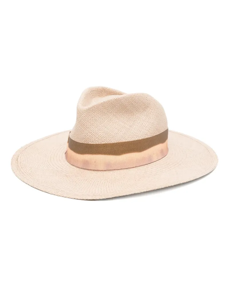 Borsalino wide-brim straw hat - Nude Nude