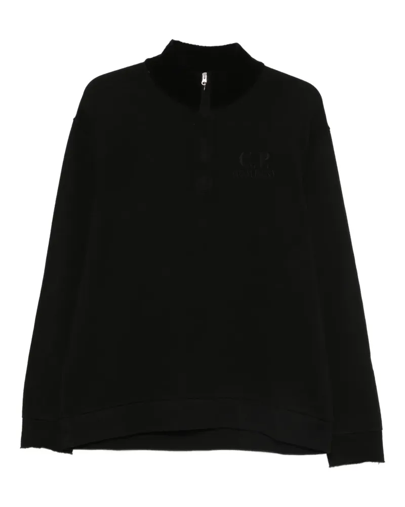 C.P. Company Besticktes Sweatshirt mit Reißverschluss - Schwarz Schwarz