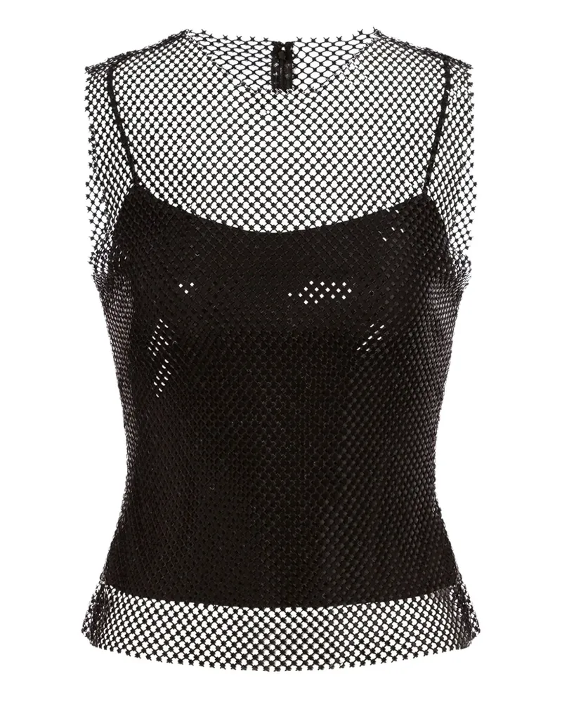 Alberta Ferretti Top in Netzoptik - Schwarz Schwarz