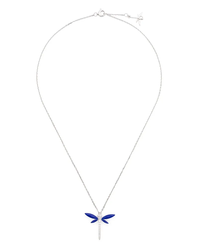 ANAPSARA 18kt Gran Dragonfly Weißgoldhalskette mit Diamanten - Silber Silber