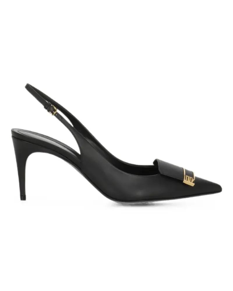 Sergio Rossi Sr Evolv plaque-detail slingback pumps - Schwarz Schwarz