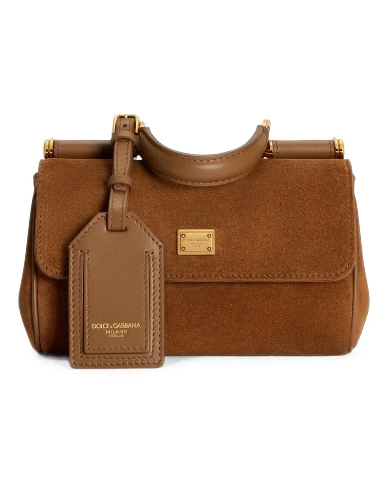Dolce & Gabbana Mini My Sicily Handtasche aus Leder - Braun Braun