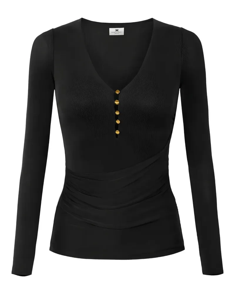 Elisabetta Franchi Bluse mit V-Ausschnitt - Schwarz Schwarz