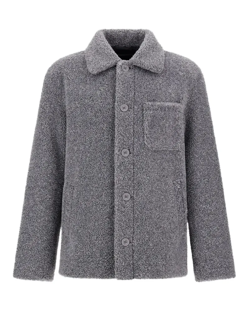 Herno Melierte Jacke mit Teddy-Effekt - Grau Grau