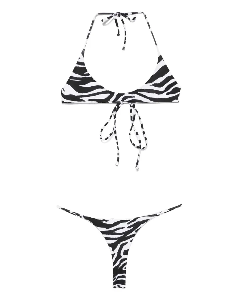 ATTICO Bikini mit Zebra-Print - Weiß Weiß