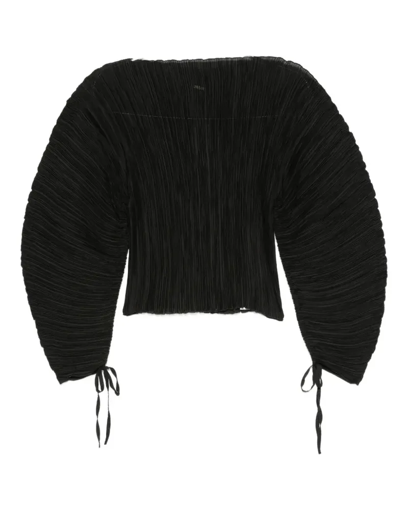 Cult Gaia Bega plissé-effect balloon-sleeve top - Schwarz Schwarz