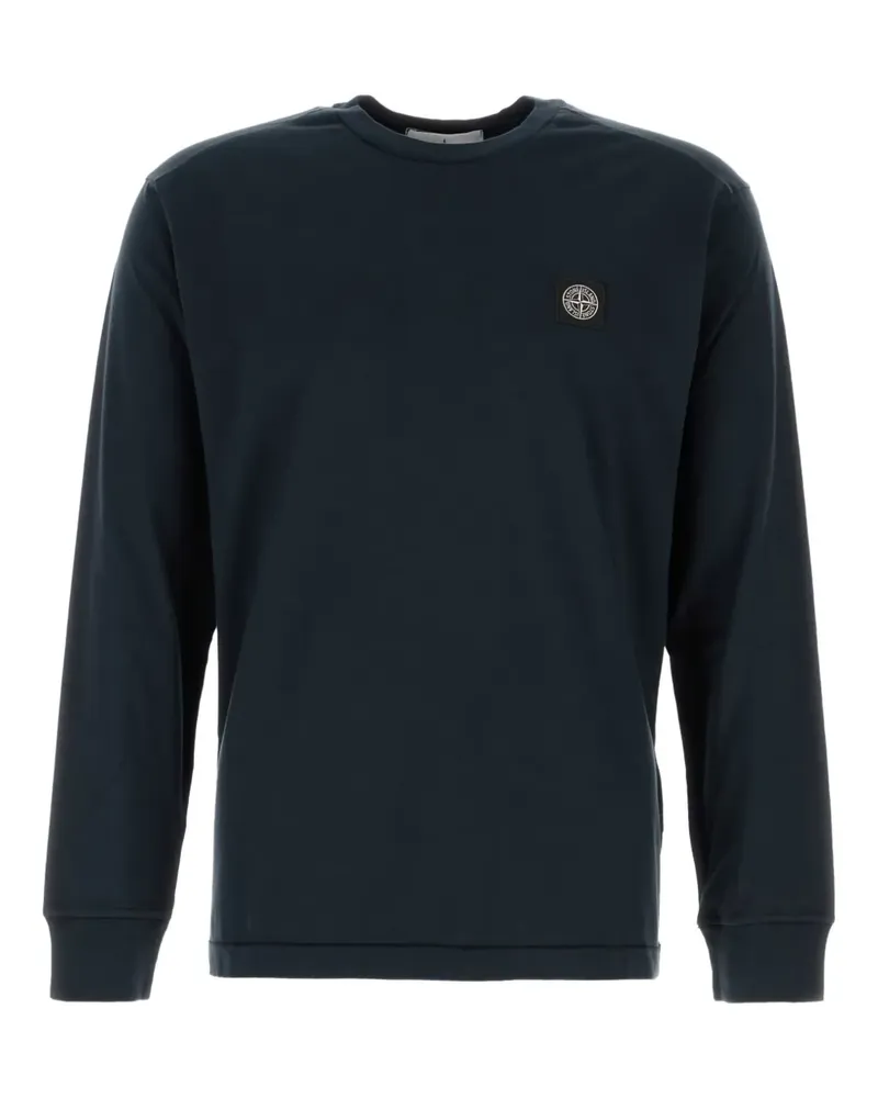 Stone Island Langarmshirt aus Baumwolle - Blau Blau