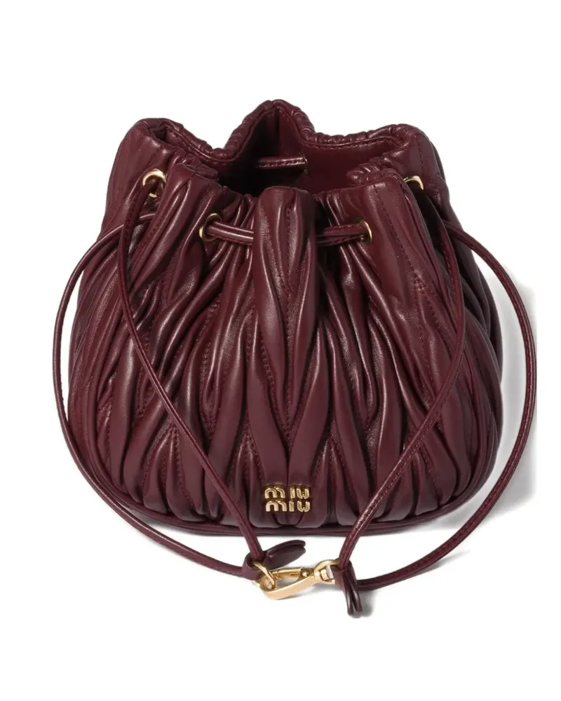 Miu Miu matelassé drawstring clutch bag - F0007 BURGUNDY F0007