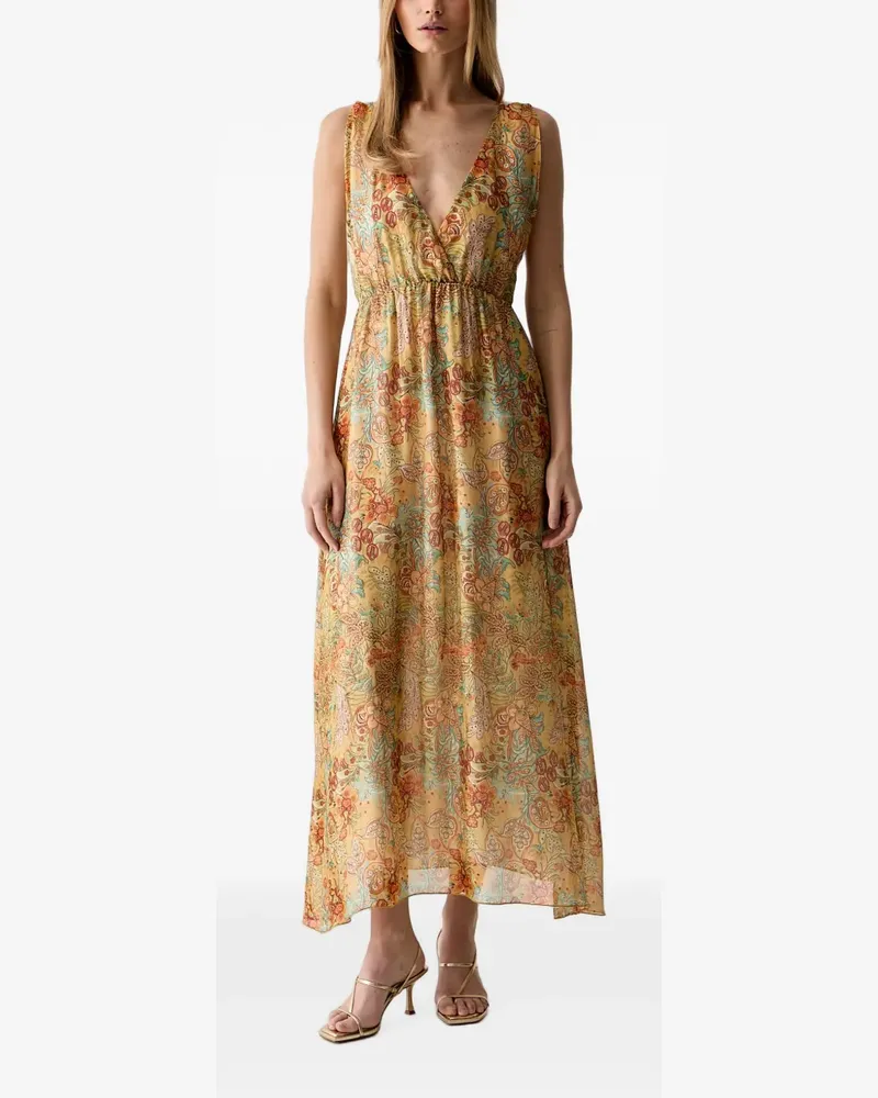 VICOLO Kleid mit Muster - Gelb Gelb