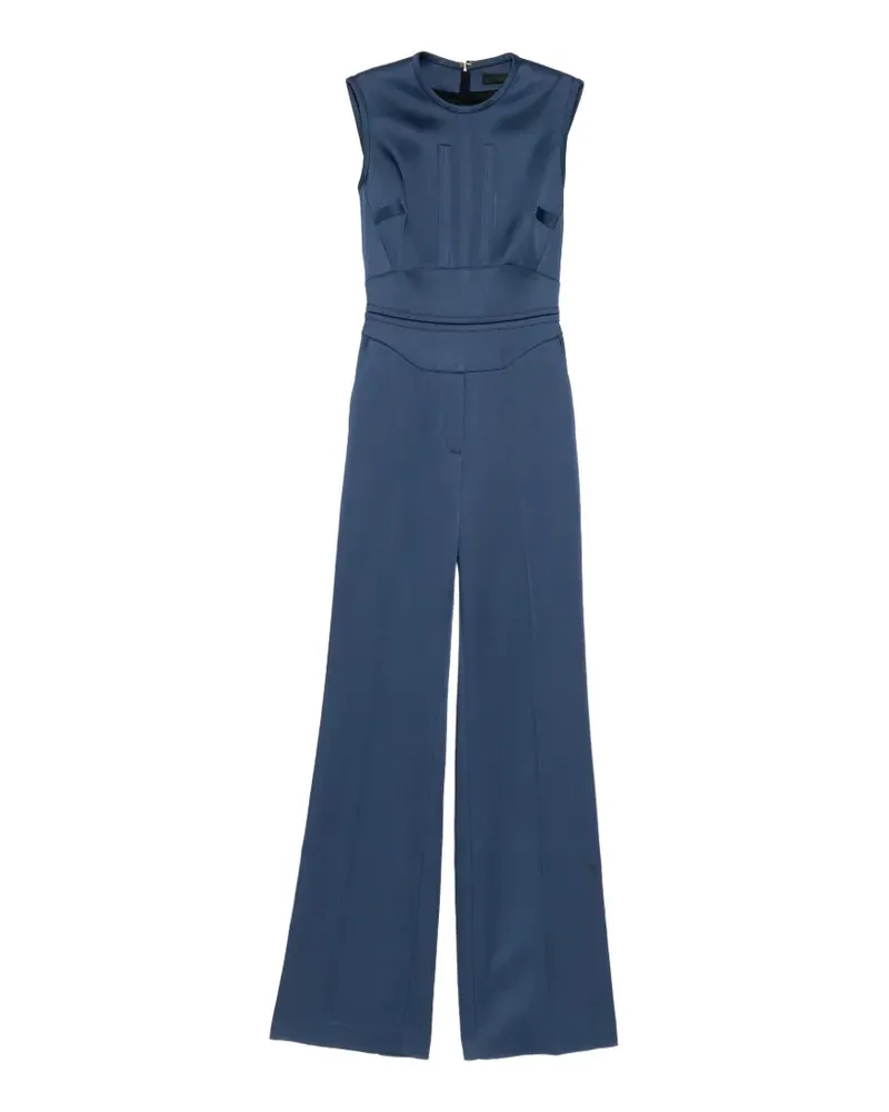 Elie Saab satin cummerbund-detail jumpsuit - Blau Blau