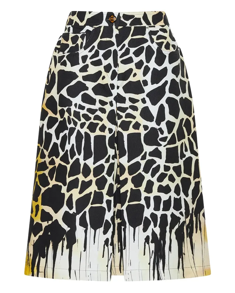 Maliparmi Faltenrock mit Print - Schwarz Schwarz
