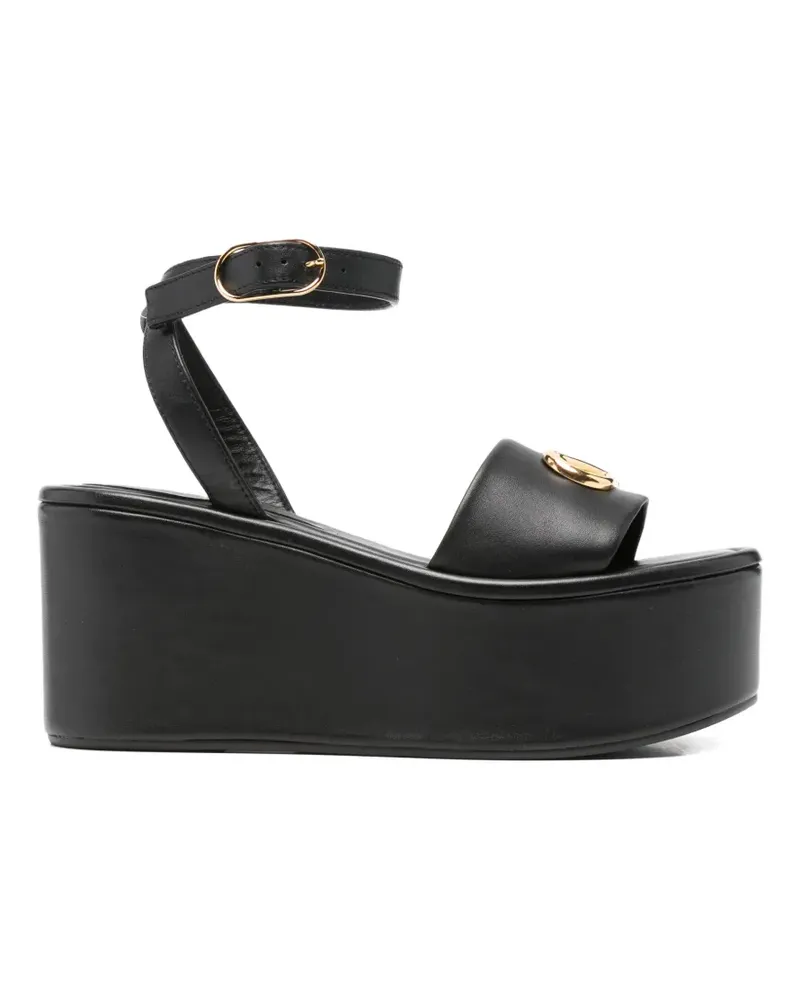 Sergio Rossi logo ankle strap sandals - Schwarz Schwarz