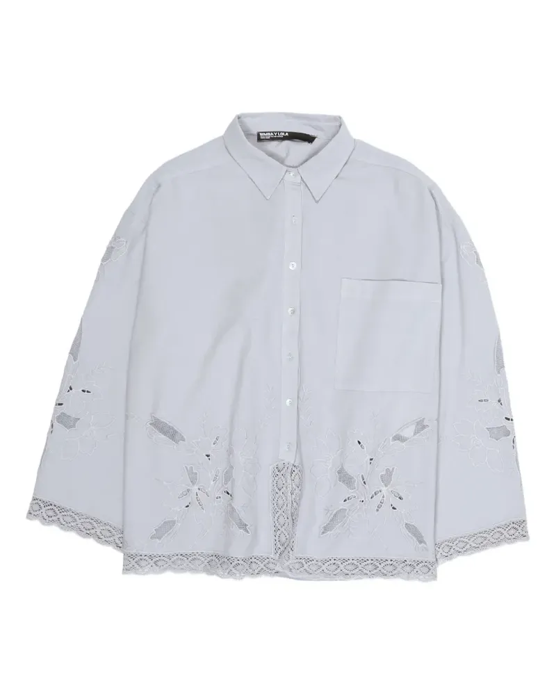 BIMBA Y LOLA Hemd mit Blumenspitze - Blau Blau