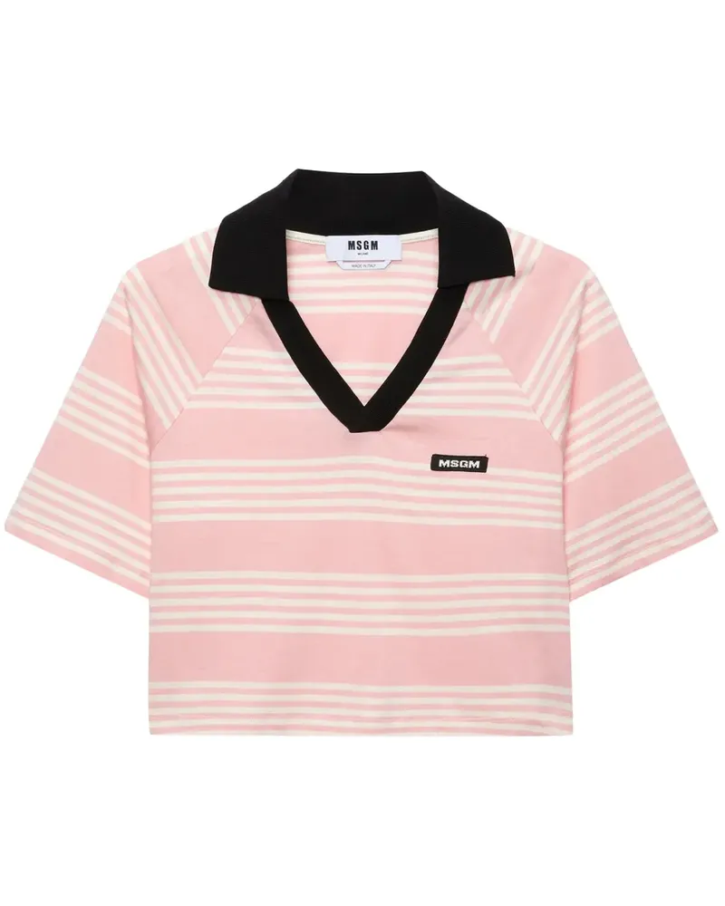 MSGM Gestreiftes Poloshirt - Rosa Rosa