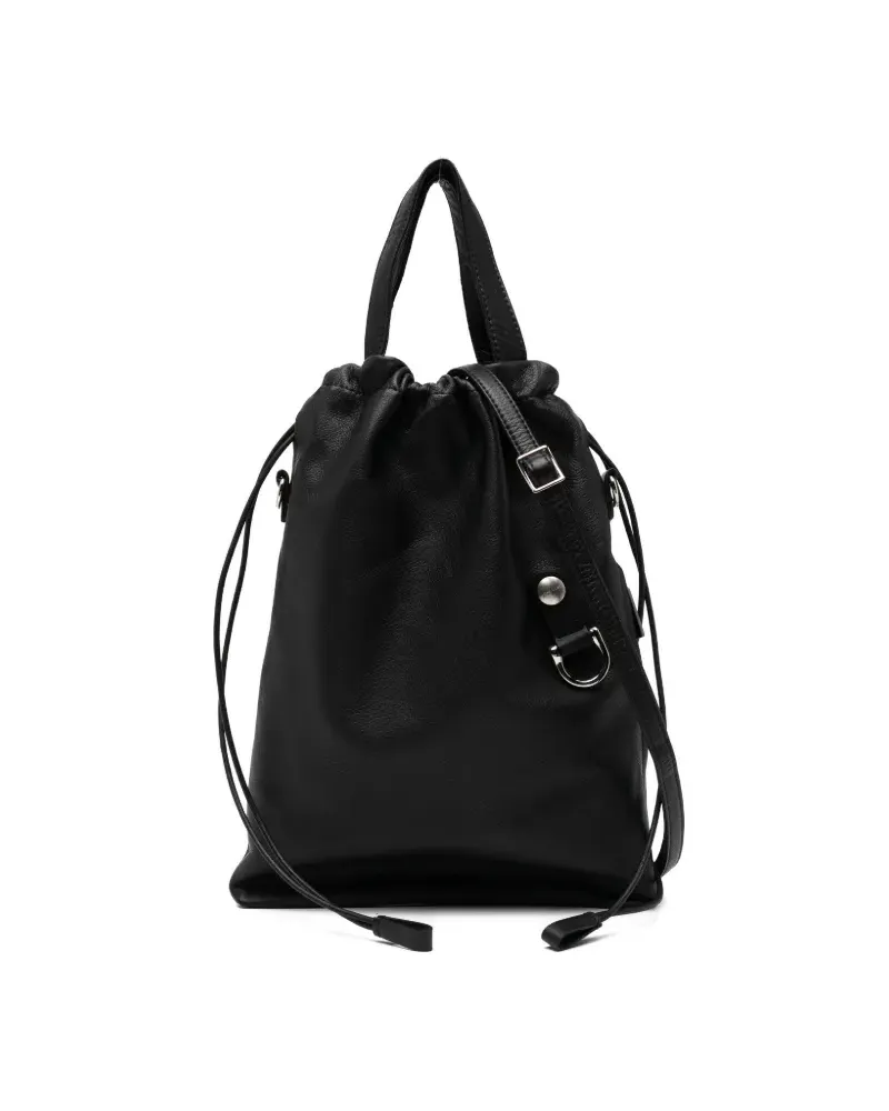 Yohji Yamamoto drawstring top handle mini bag - Schwarz Schwarz