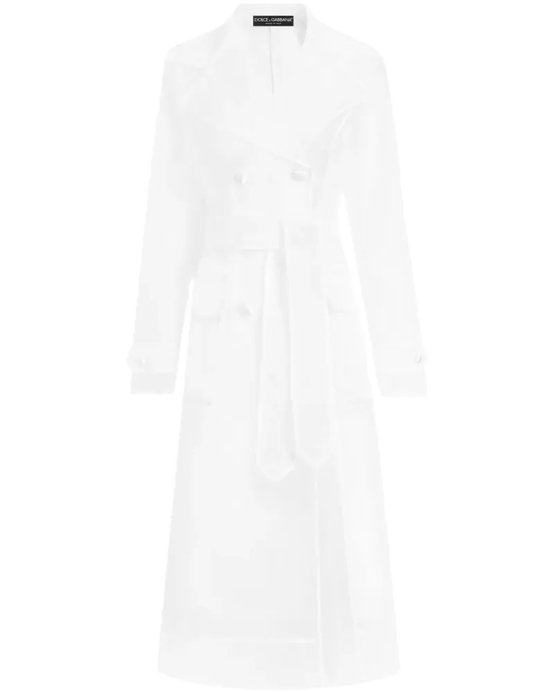 Dolce & Gabbana Zweireihiger Trenchcoat - Weiß Weiß