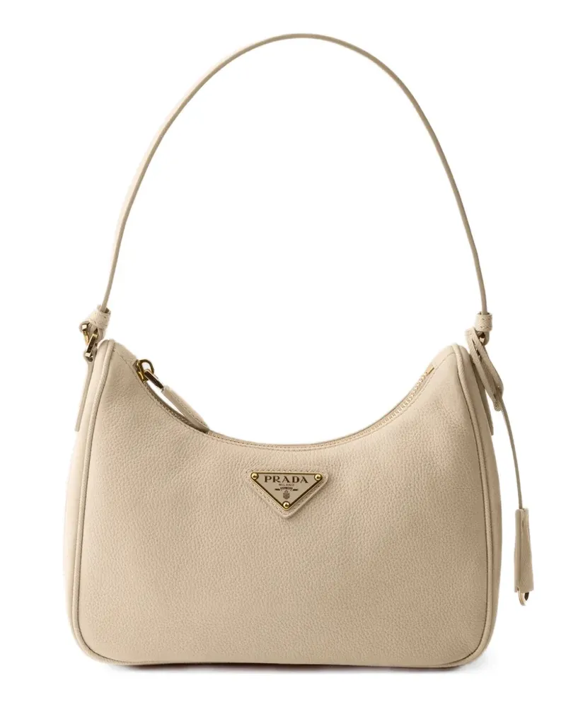 Prada Re-Edition 2005 nubuck and Saffiano leather mini-bag - Nude Nude