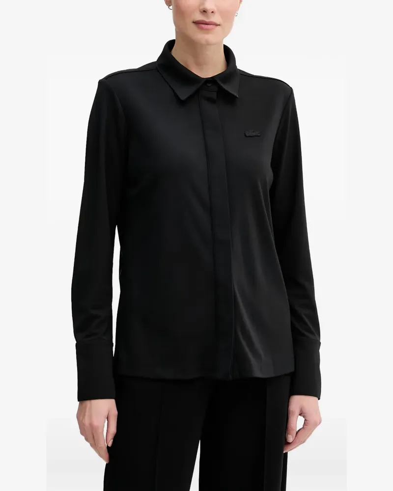 Lacoste logo-patch long-sleeve shirt - Schwarz Schwarz