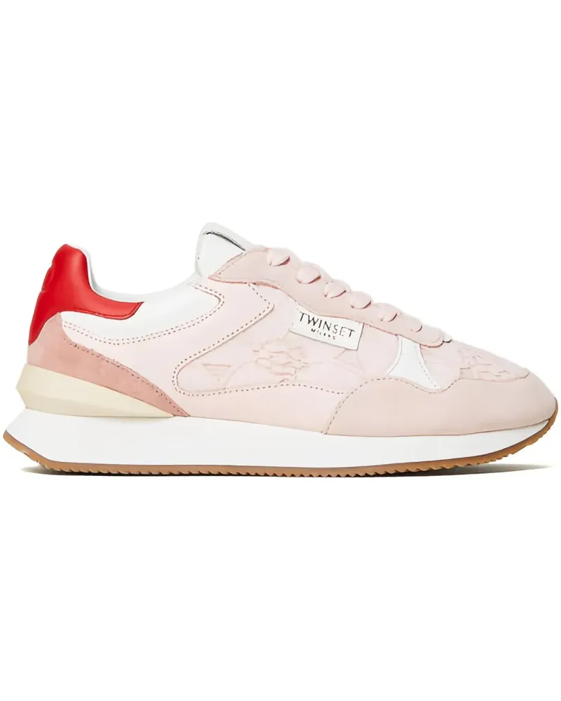 Twin-Set Sneakers mit Spitzeneinsatz - Rosa Rosa