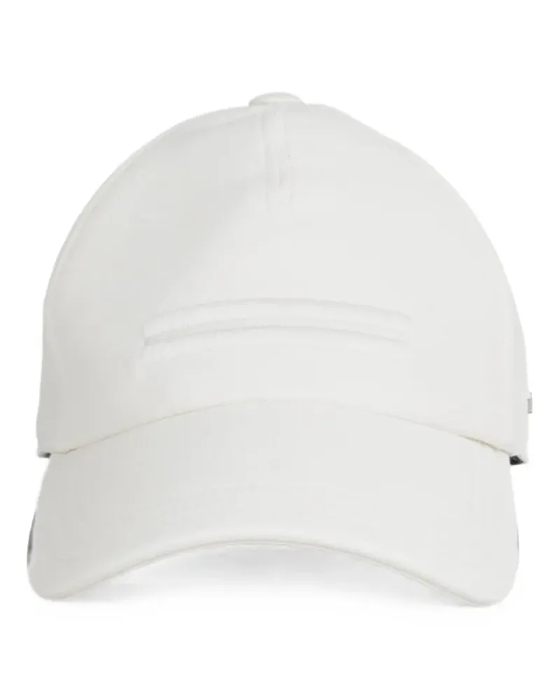 Ermenegildo Zegna embroidered-stripe cotton cap - Weiß Weiß