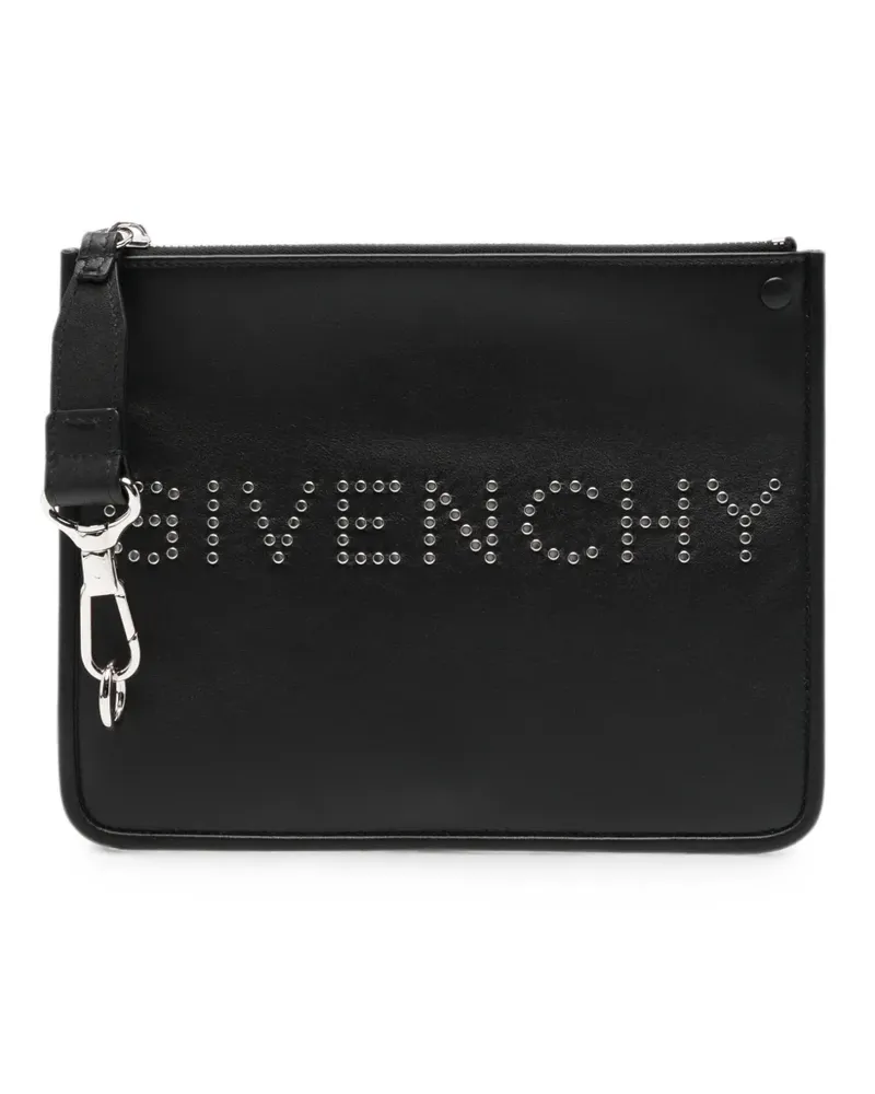 Givenchy Clutch mit Nieten und Logo-Schild - Schwarz Schwarz