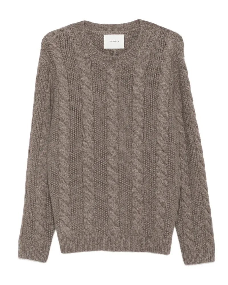Lisa Yang Espen Pullover mit Zopfmuster - Braun Braun