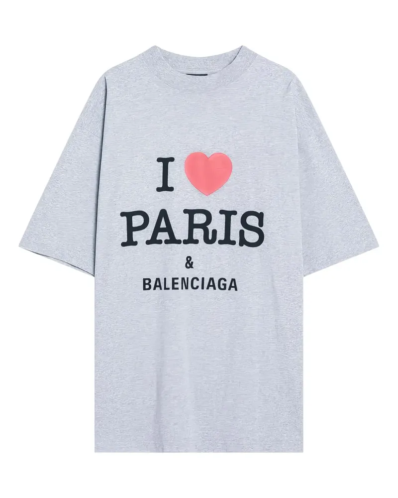 Balenciaga I Love Paris &  T-Shirt - Grau Grau