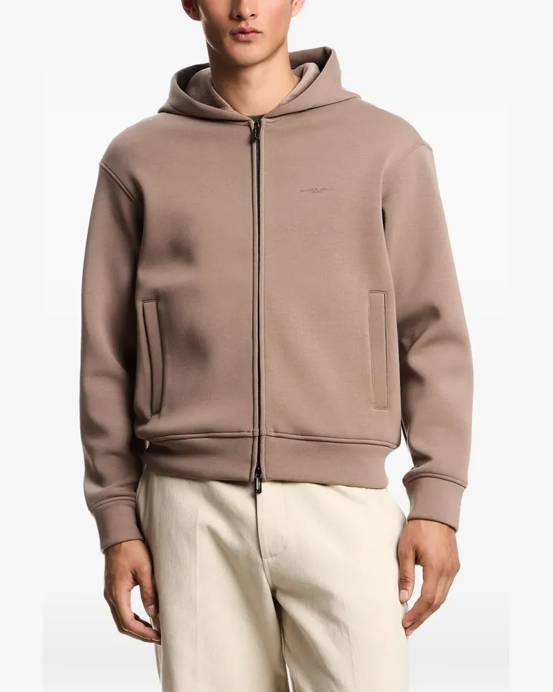 Emporio Armani Kapuzenjacke mit Reißverschluss - Nude Nude