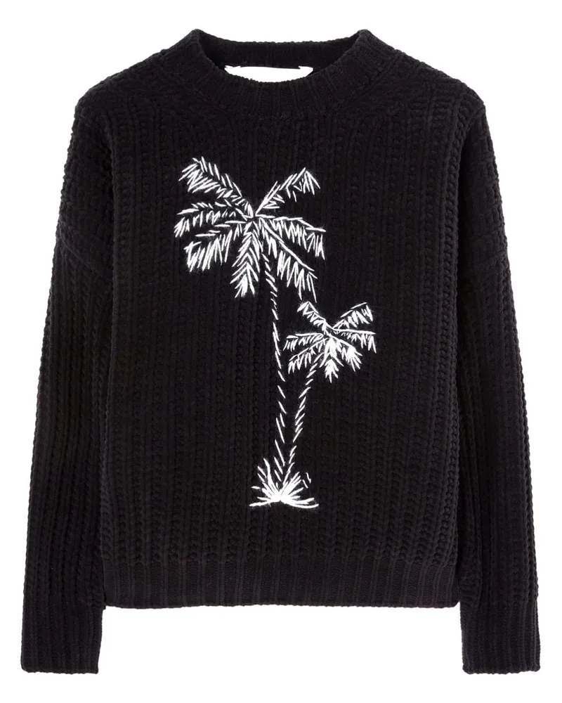 Palm Angels Pullover mit Palmenstickerei - Schwarz Schwarz